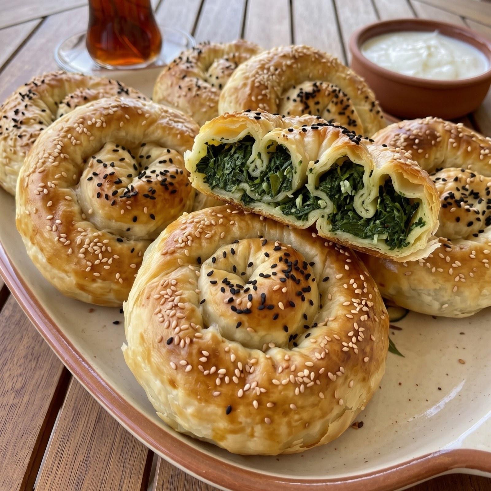 Ispanaklı Gül Böreği