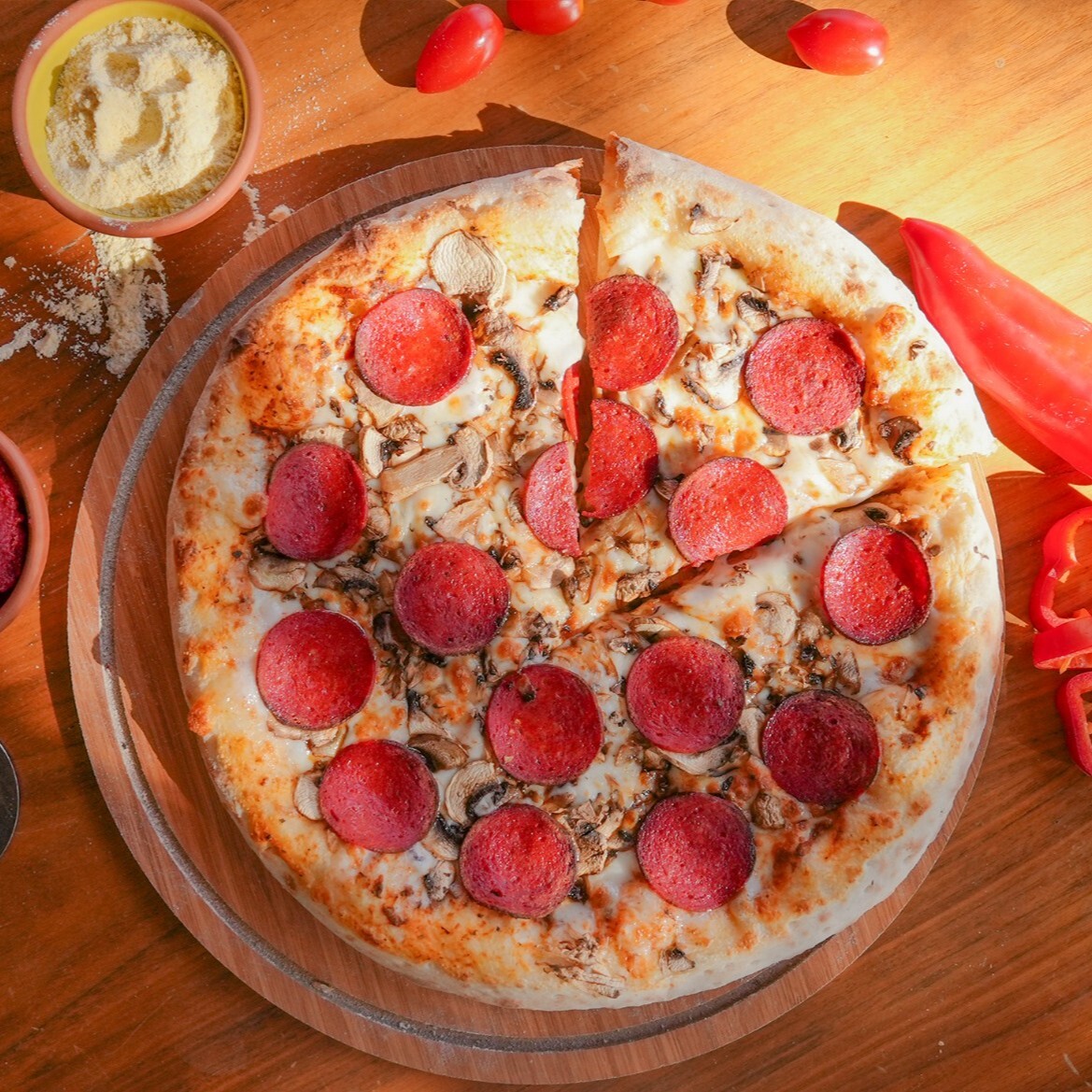 Sucuklu Mantarlı Pizza (Küçük Boy)