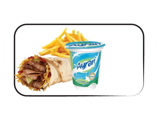 Et atom Dürüm ,Patates Kızartması, Ayran