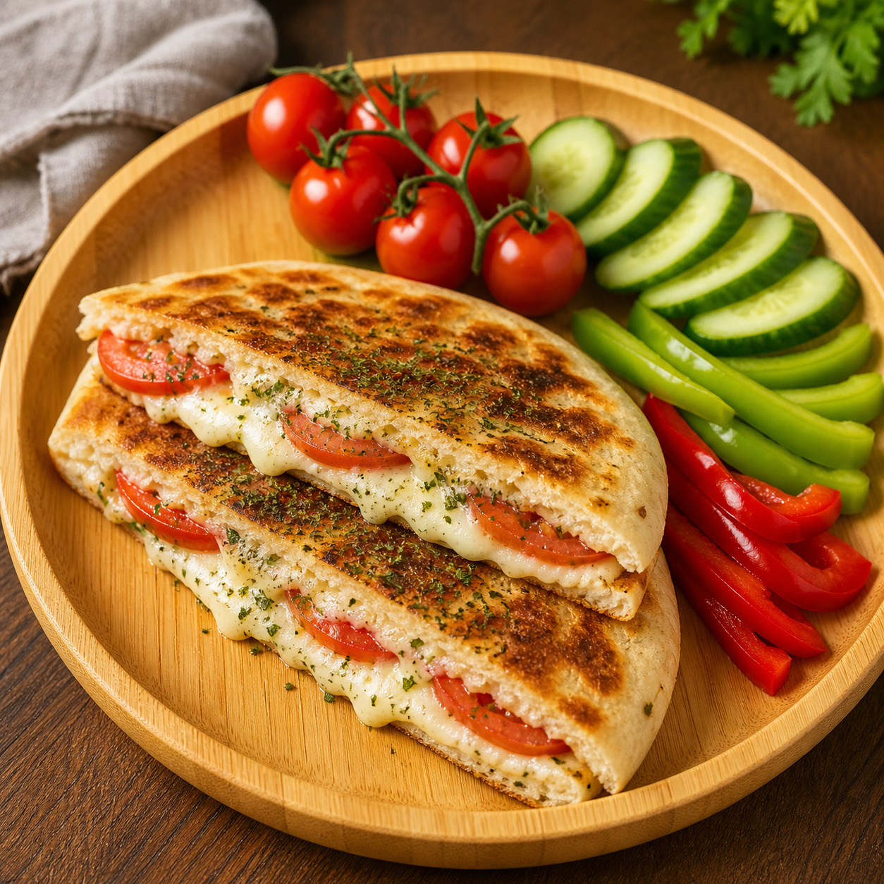 Domatatesli Maydanozlu Kaşarlı Bazlama