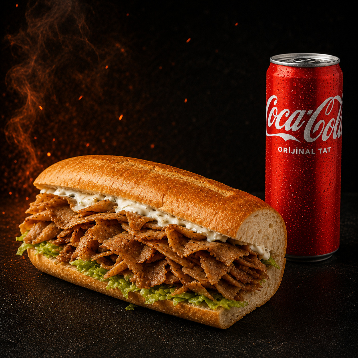 3 Çeyrek Tavuk Döner + Kutu Coca-Cola (330 ml)