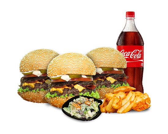 3 Kişilik Dana Bacon Burger Menü