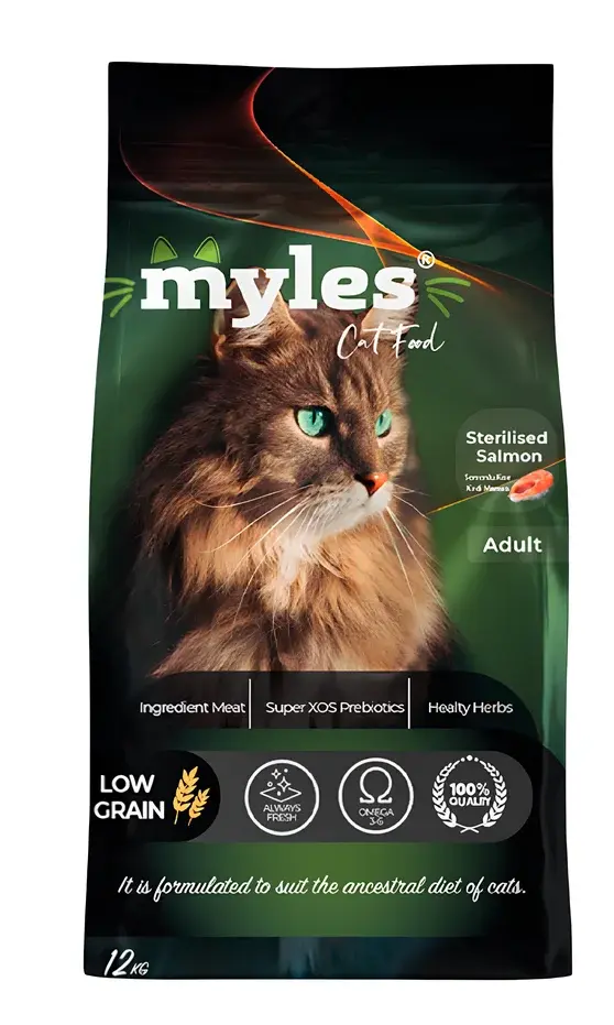 Myles Somonlu Kısırlaştırılmış Kedi Maması (1 kg / 3 kg / 5 kg Bölme Seçenekli)