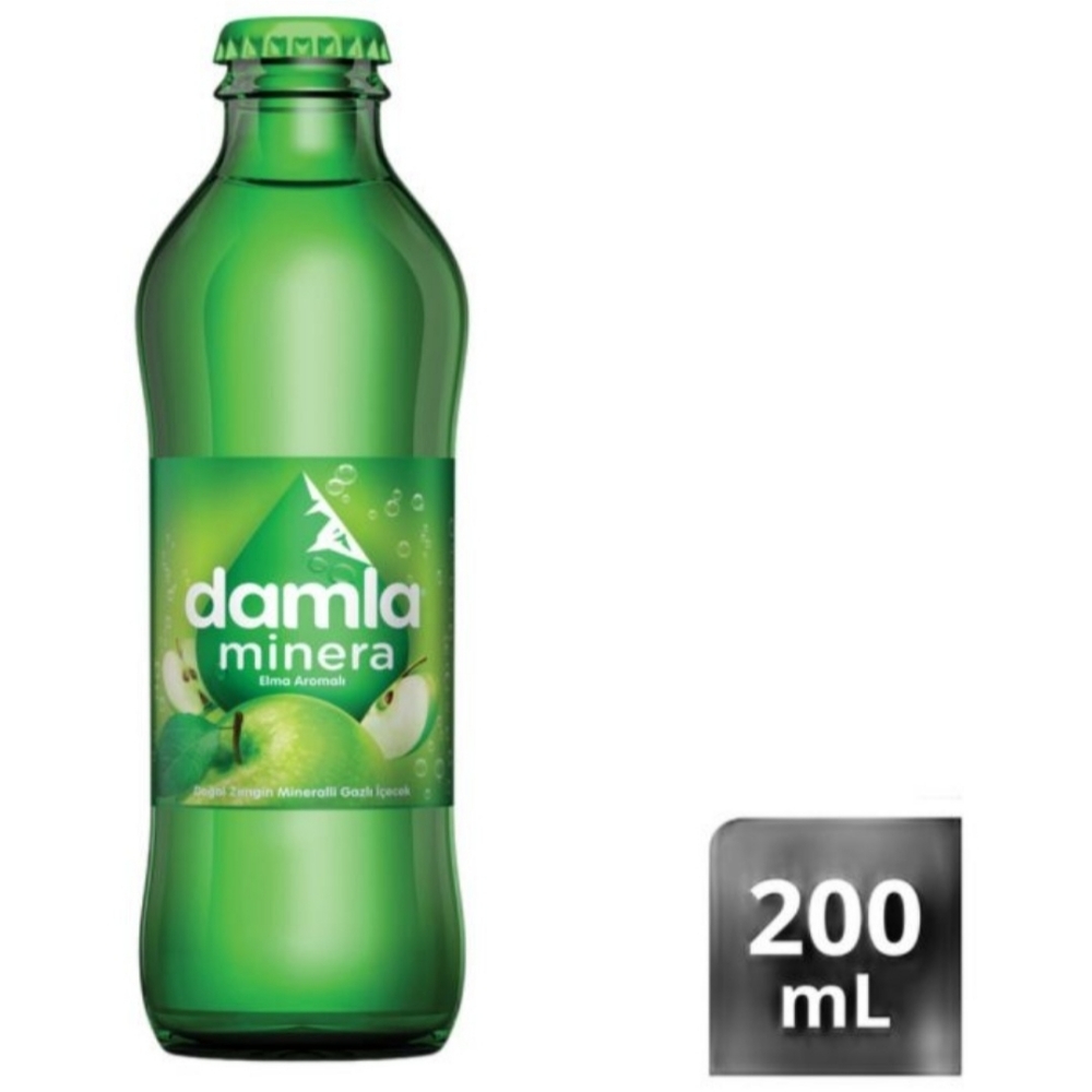 Damla yeşil elma aromalı soda