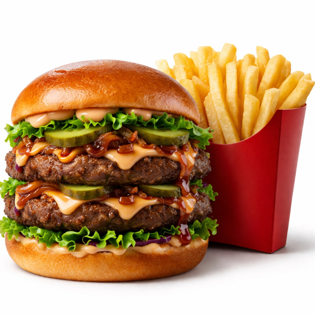 Double Barbekü Burger