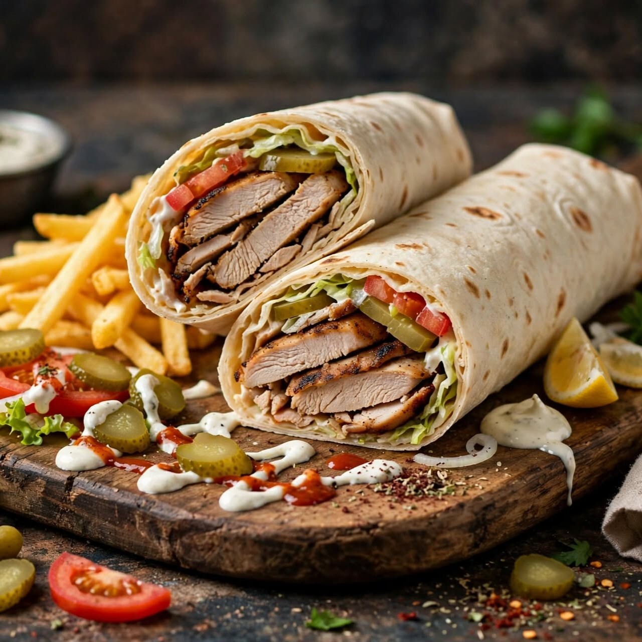 Janti Hatay Soslu Tavuk Döner (XLarge) Çift Lavaş