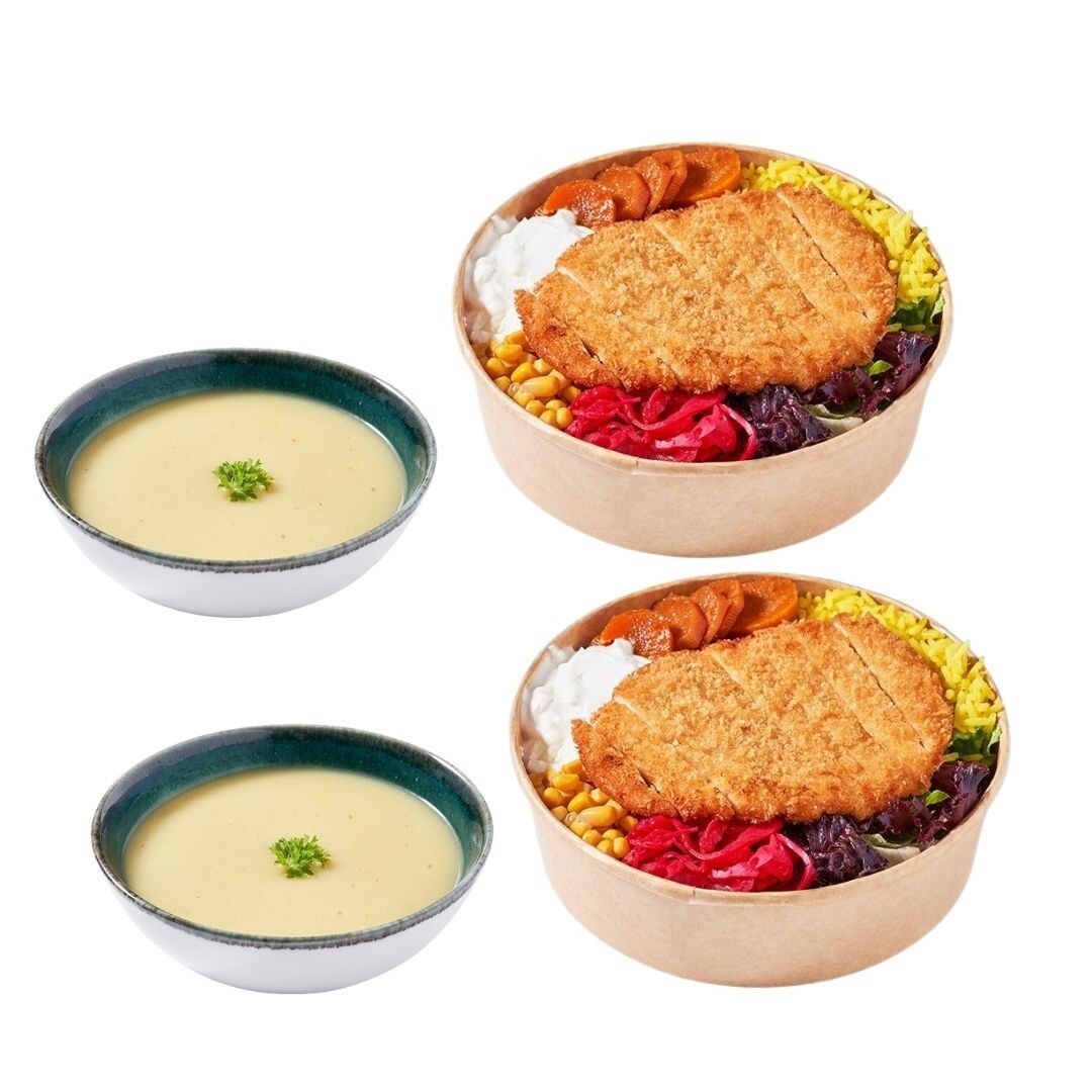 2 x Chicken Katsu Bowl - Çorbalı Menü