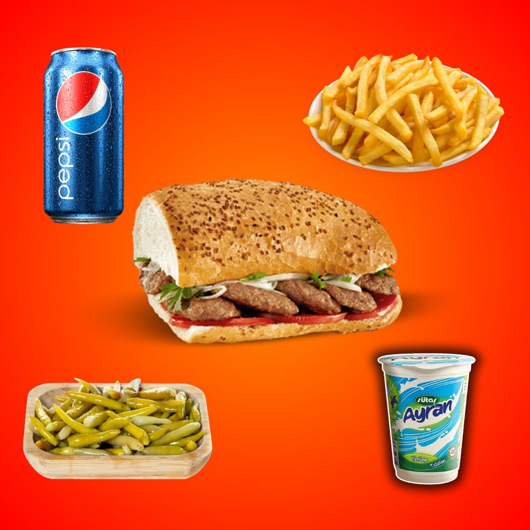 Yarım Ekmek Izgara Köfte -(Patatesli Menü©)+ AYRAN