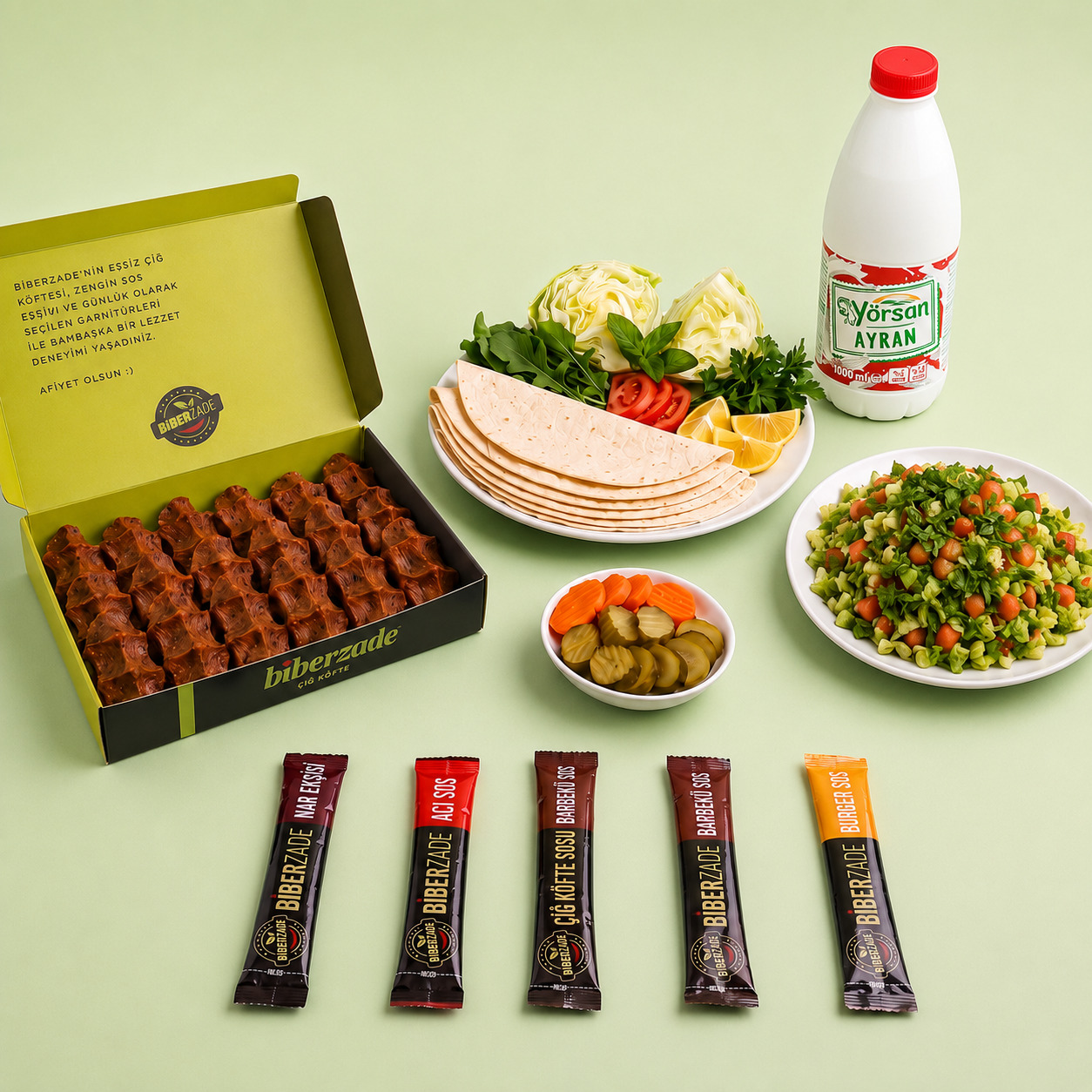 Çiğ Köfte Porsiyon Menü (600 Gr.)