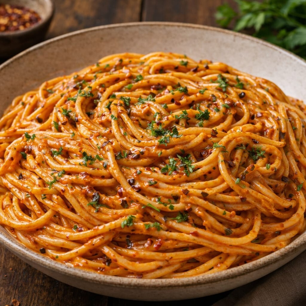 Tavuklu Peri Peri Soslu Spagetti
