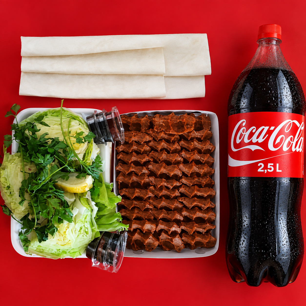 1 Kg Çiğ Köfte + 2.5 Lt Kola
