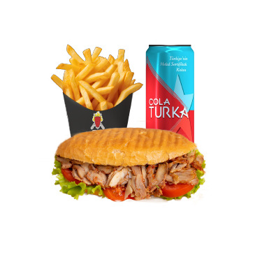 Yarım Ekmek Tavuk Menü (70 g) + Patates + Cola Turka