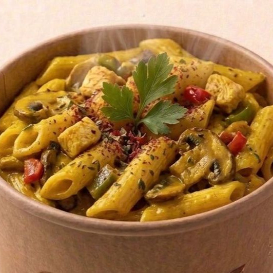 Kovada Cheddar Soslu Tavuklu Makarna