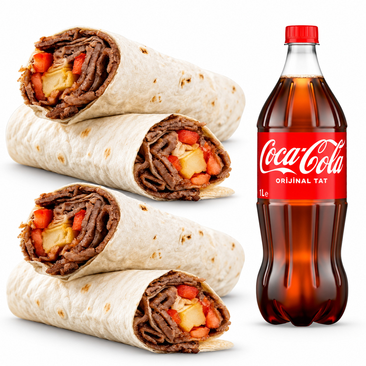 İkili Et Dürüm (2 X 100 gr) + Coca-Cola (1 L)