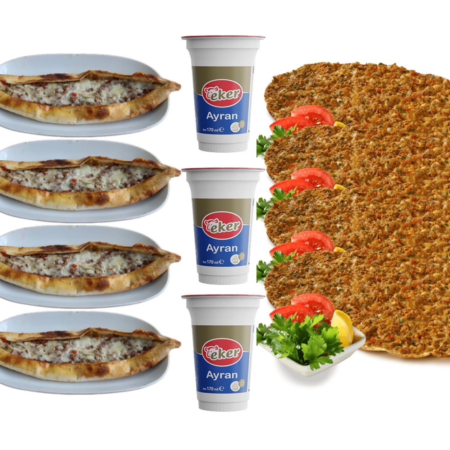 4'lü Kıymalı Kaşarlı Cantık & 4'lü Lahmacun Menü