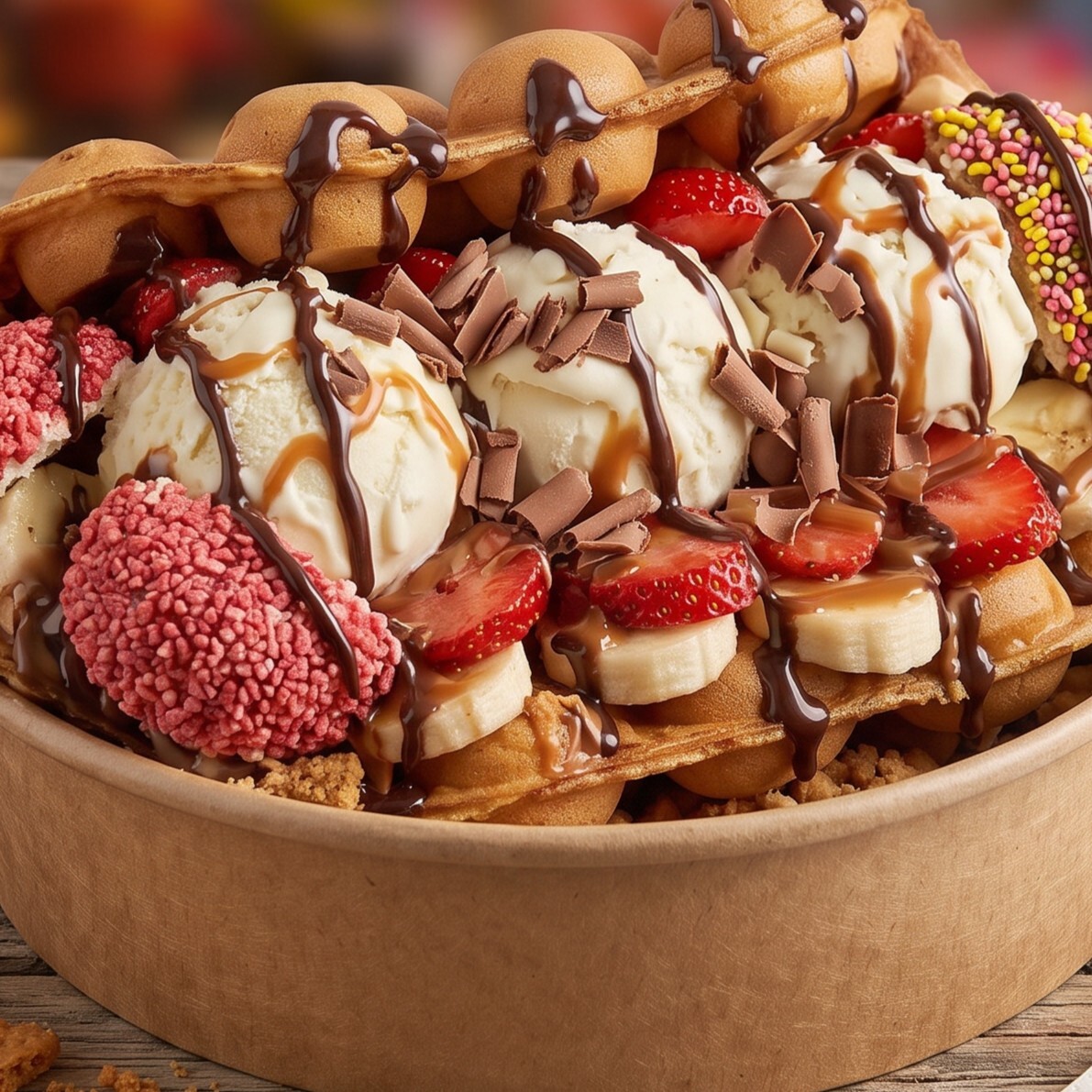 Beyaz Çikolatalı Waffle