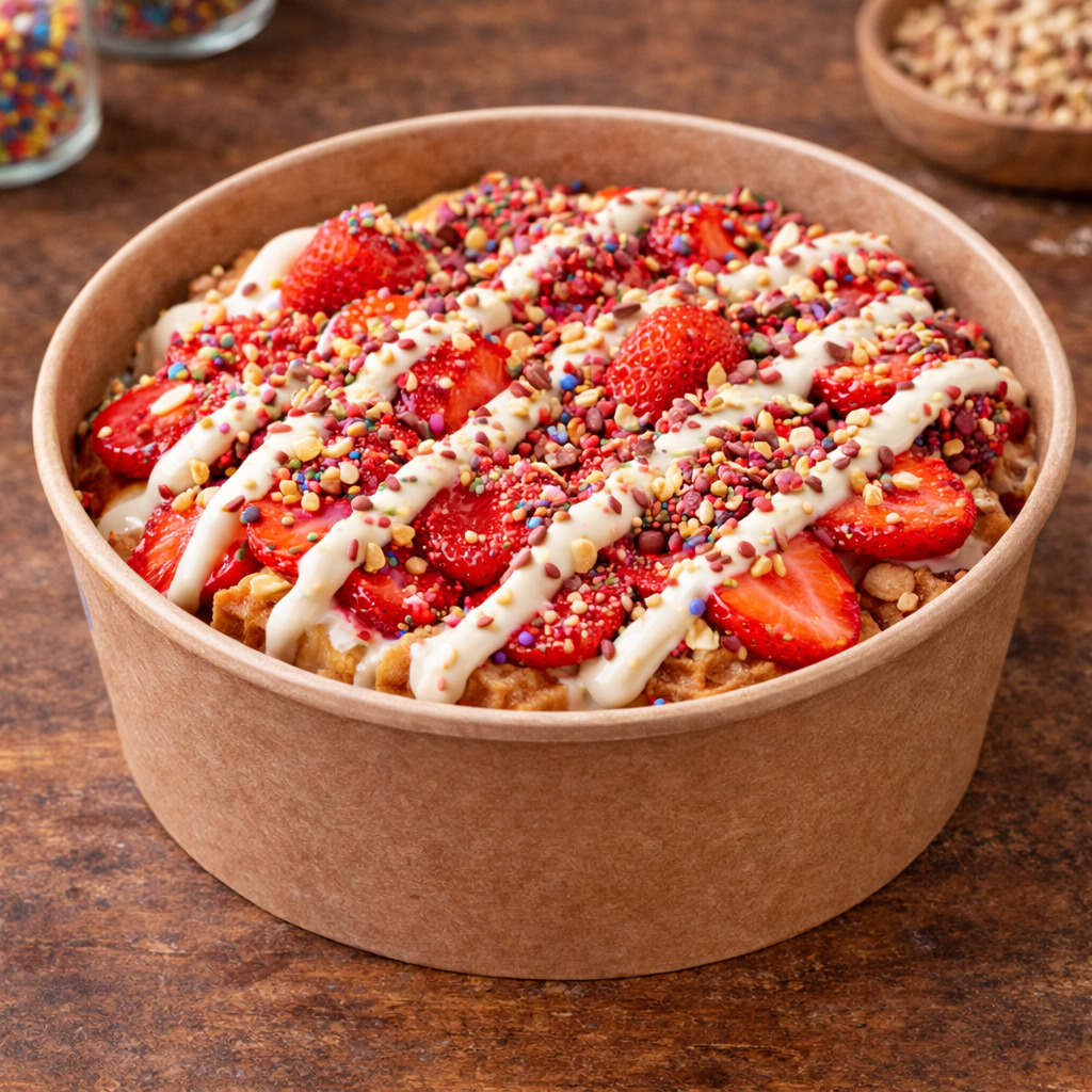 Bi Beyaz Çikolata & Çilek Waffle BİG (Bowl) KOVA