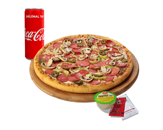 Küçük Boy Pizza & Kutu İçecek & Sos