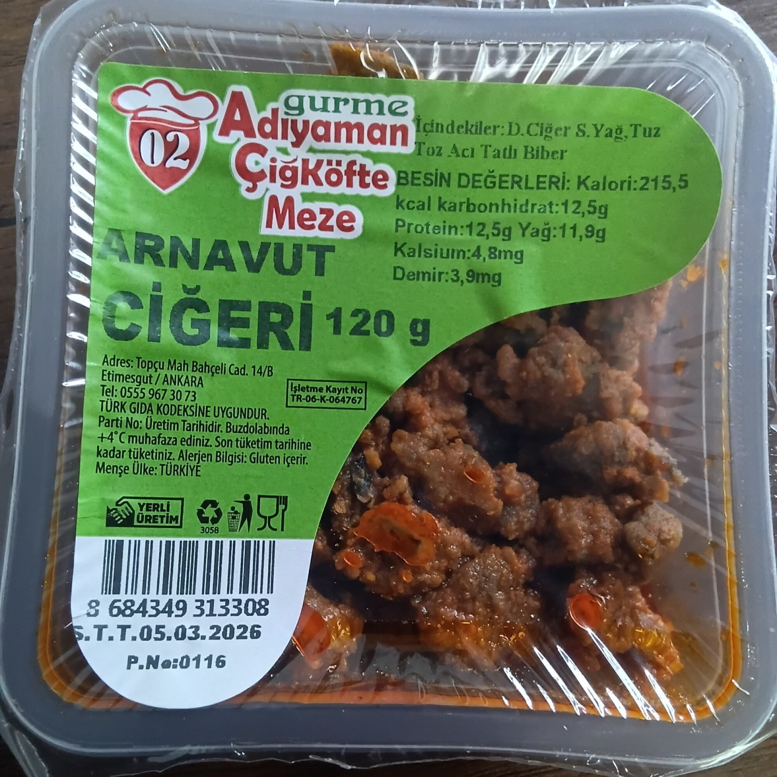 Arnavut Ciğeri 120 gr.