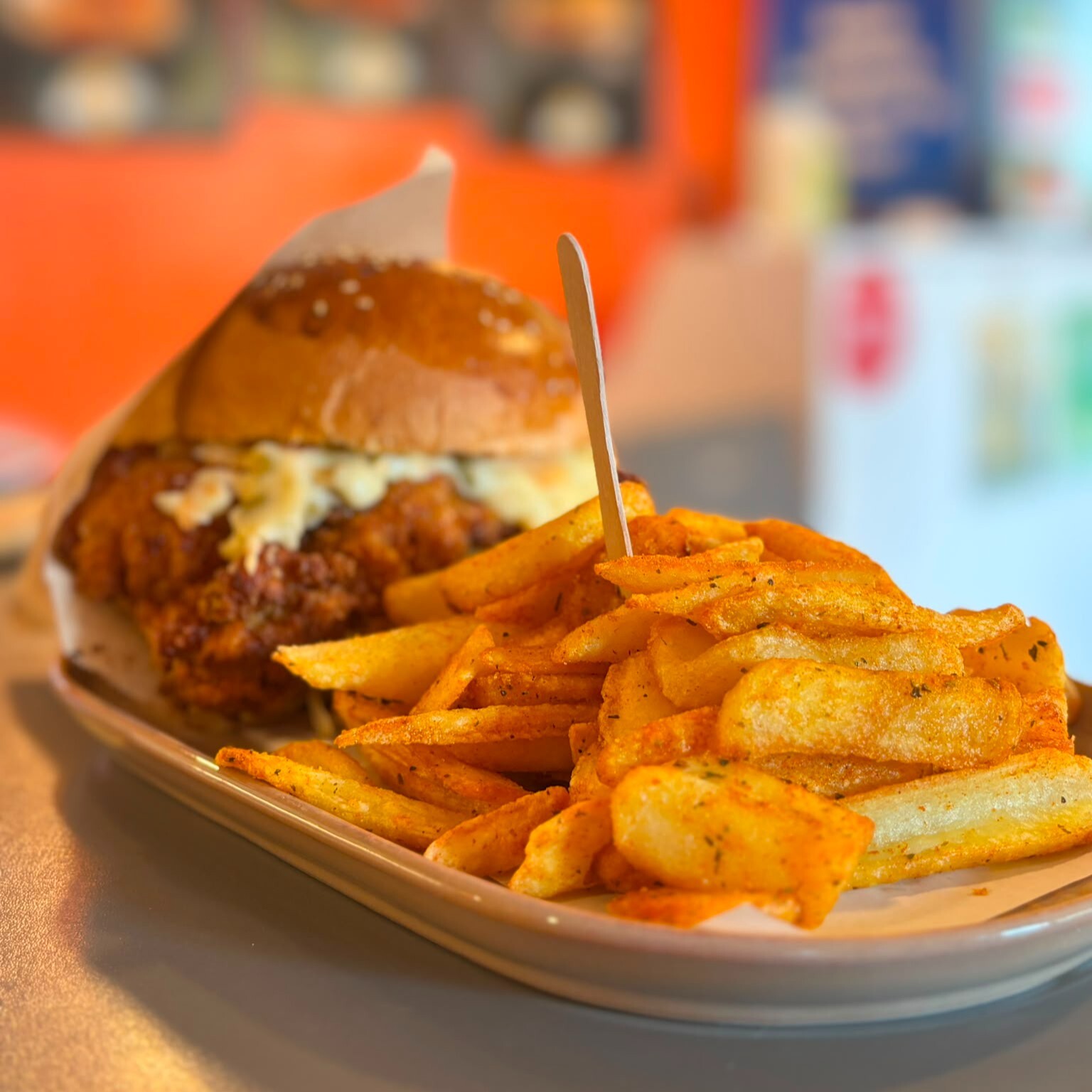 Tavuk Burger+Baharatlı Patates
