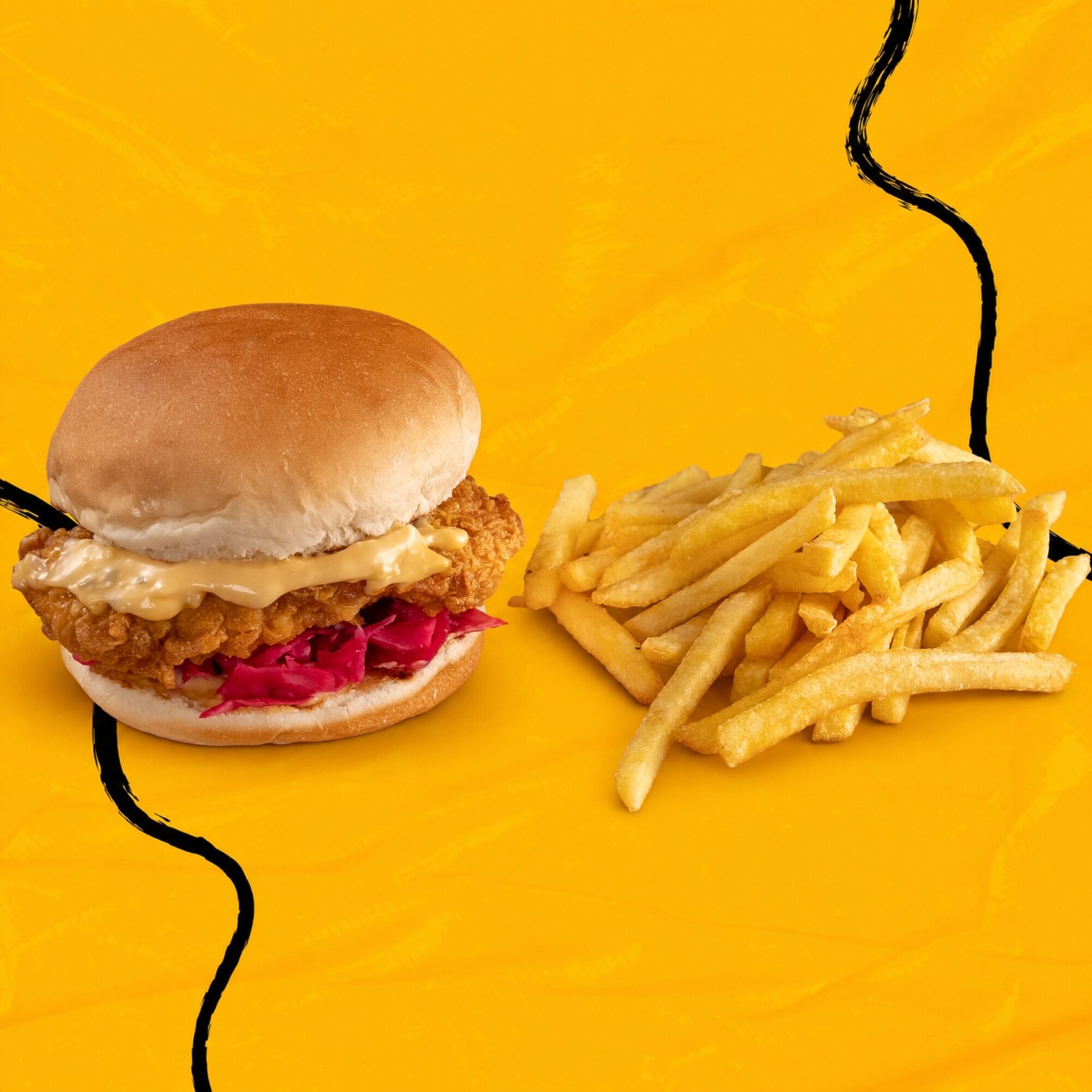 Mor Turşulu Çıtır Tavuk Burger
