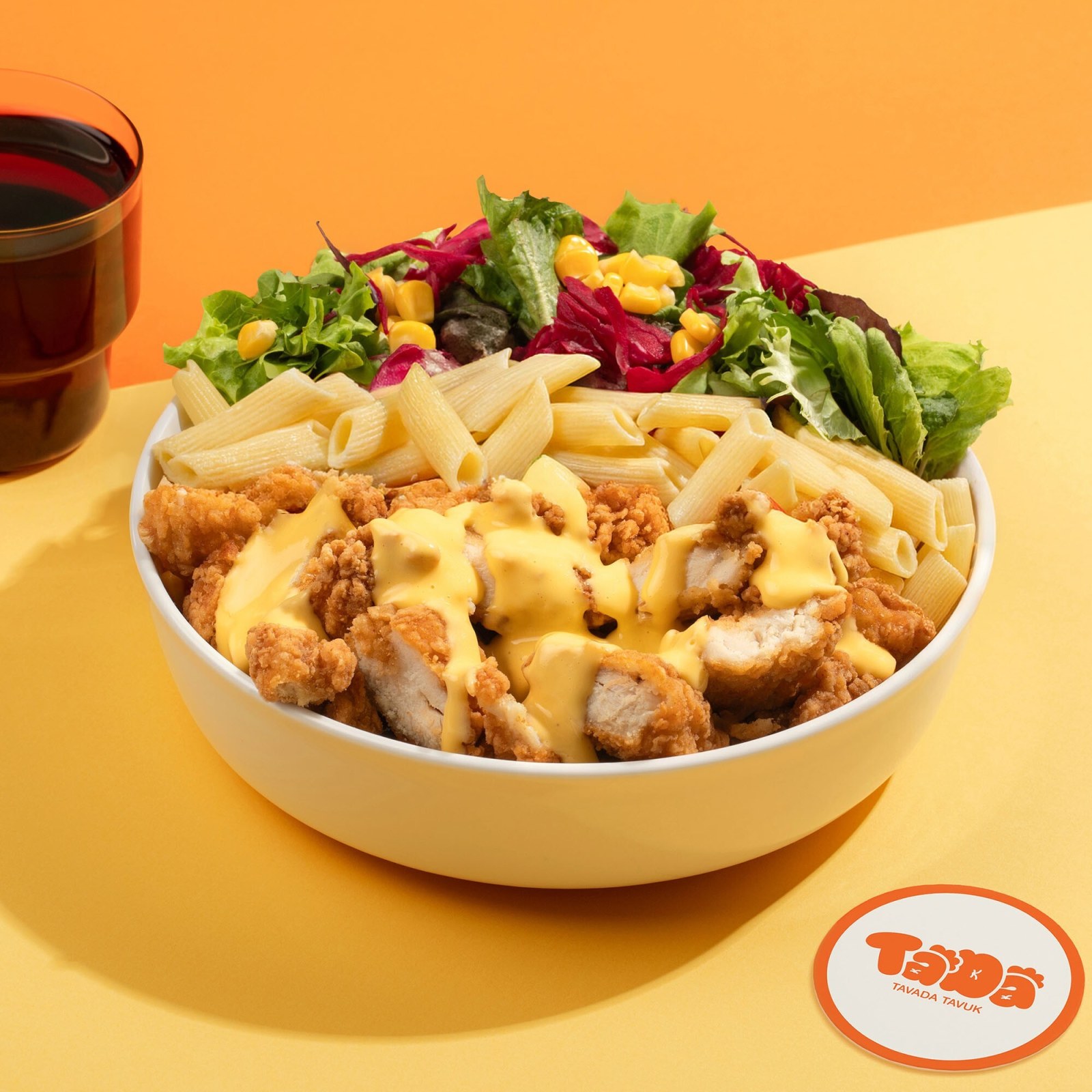 Cheddar Soslu Çıtır Tavuk Makarna