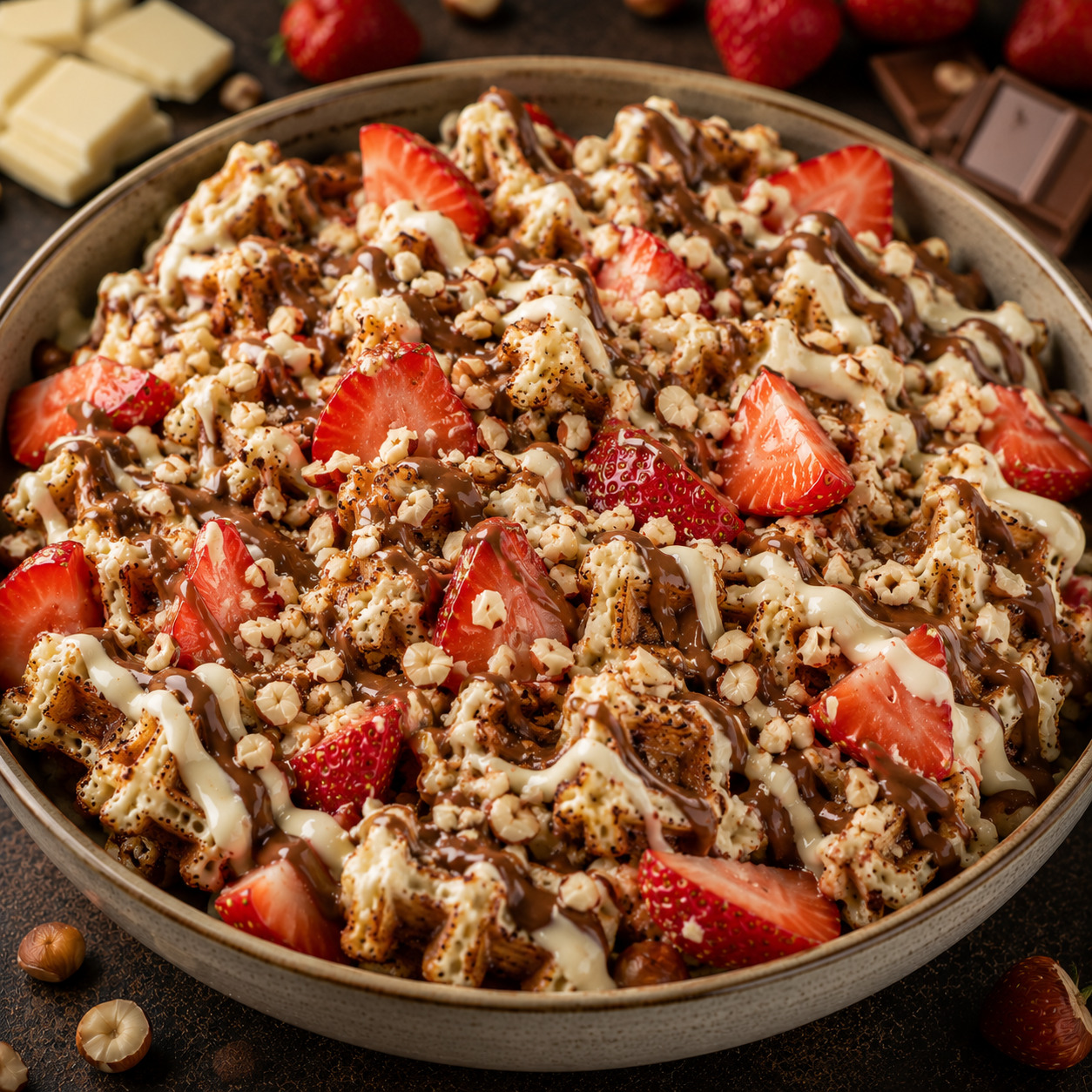 Beyaz Ve Sütlü Çikolatalı Çilek BOWL
