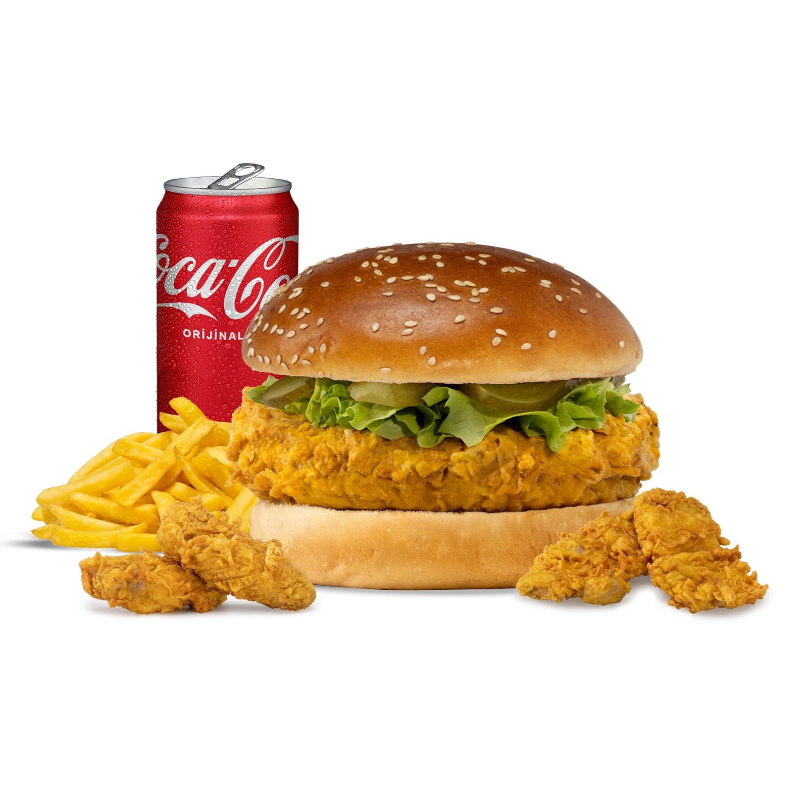 Golden Burger + 2'li Chicken Tenders + 2'li Kanat Menü