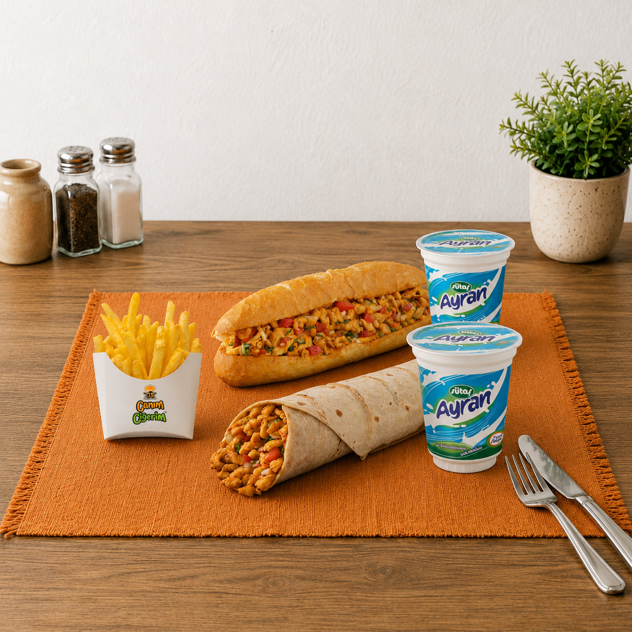 Duble Tavuk Tantuni Dürüm Menü