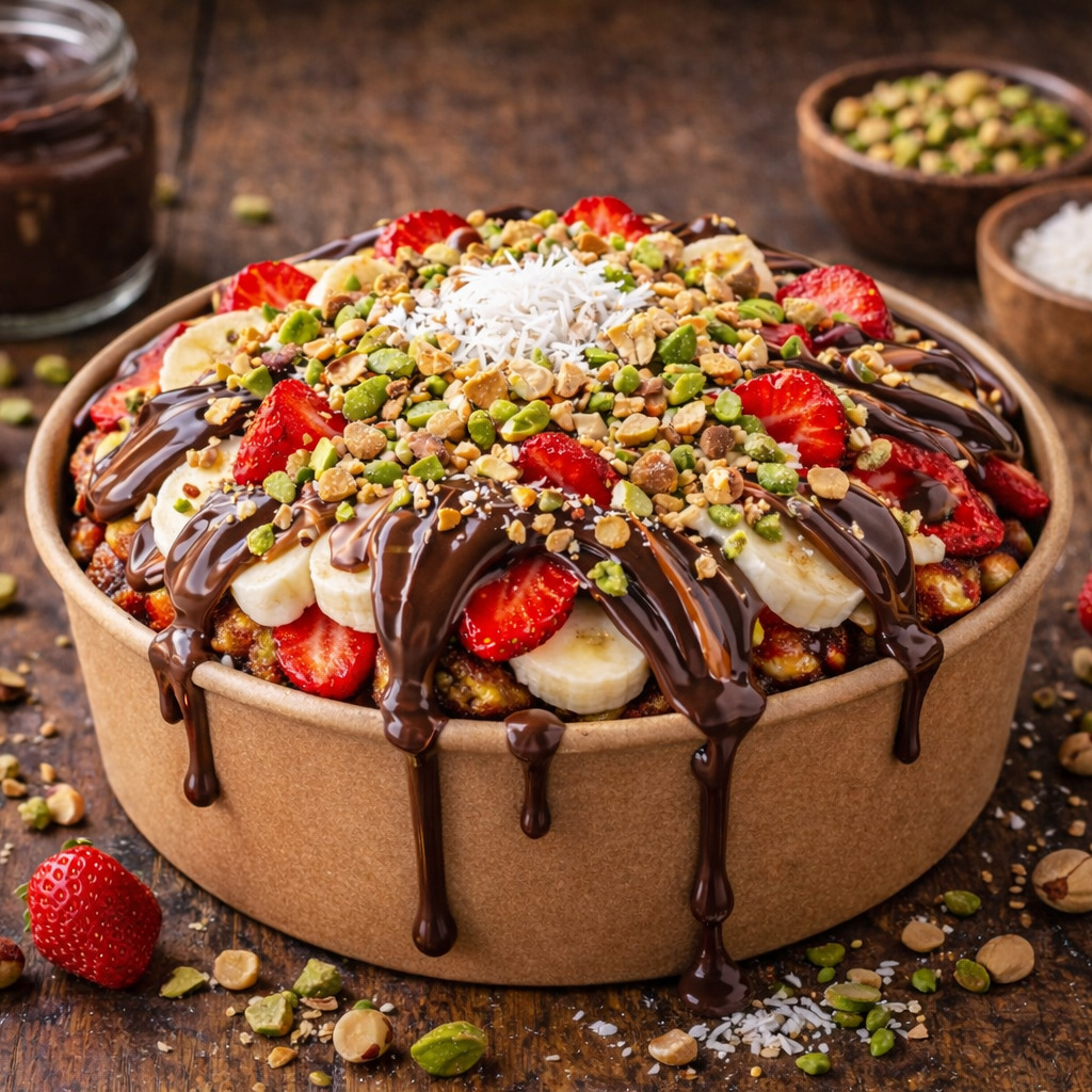 Muzlu Çilekli Waffle Bowl