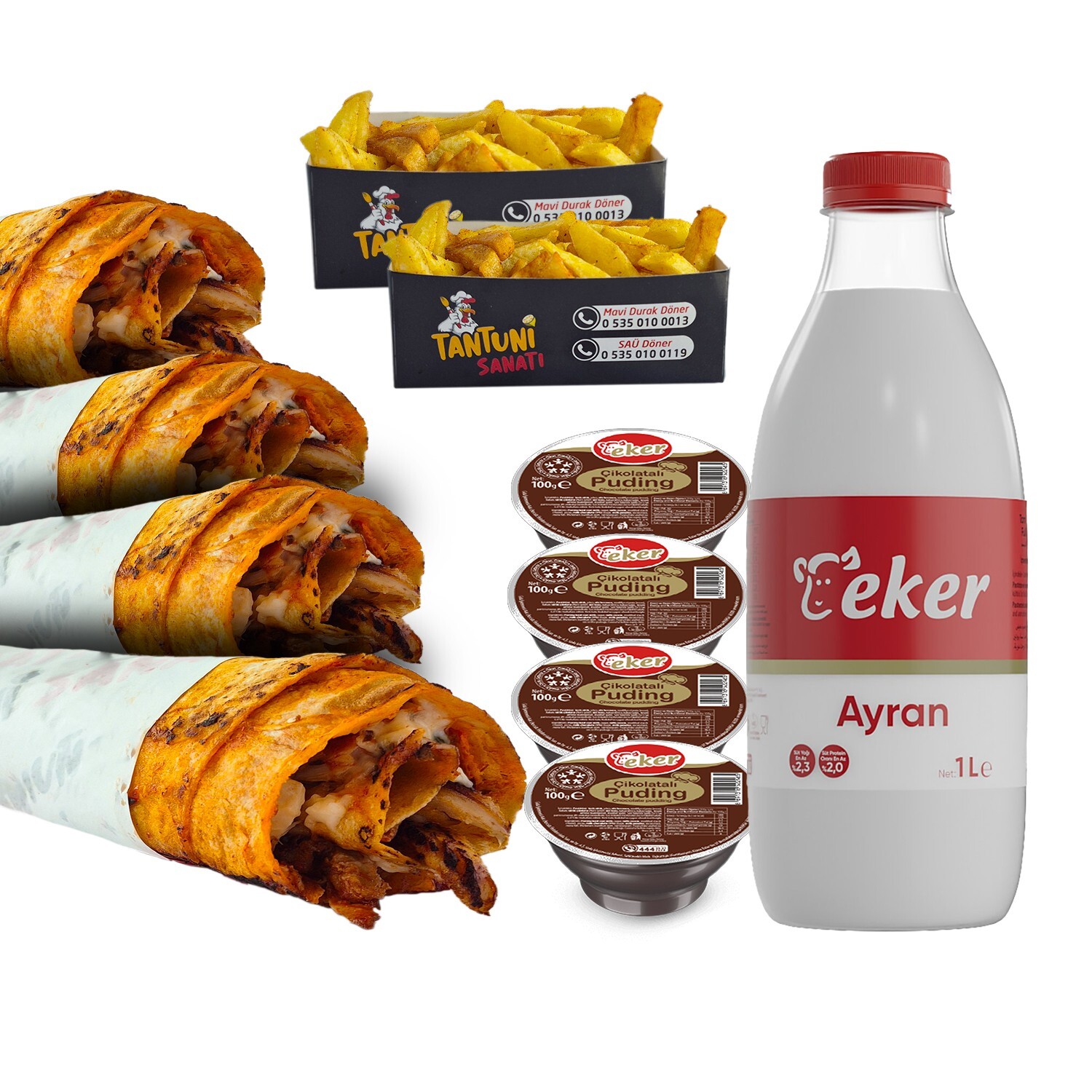 4'lü Ekmek Arası Tavuk Döner Menü 2