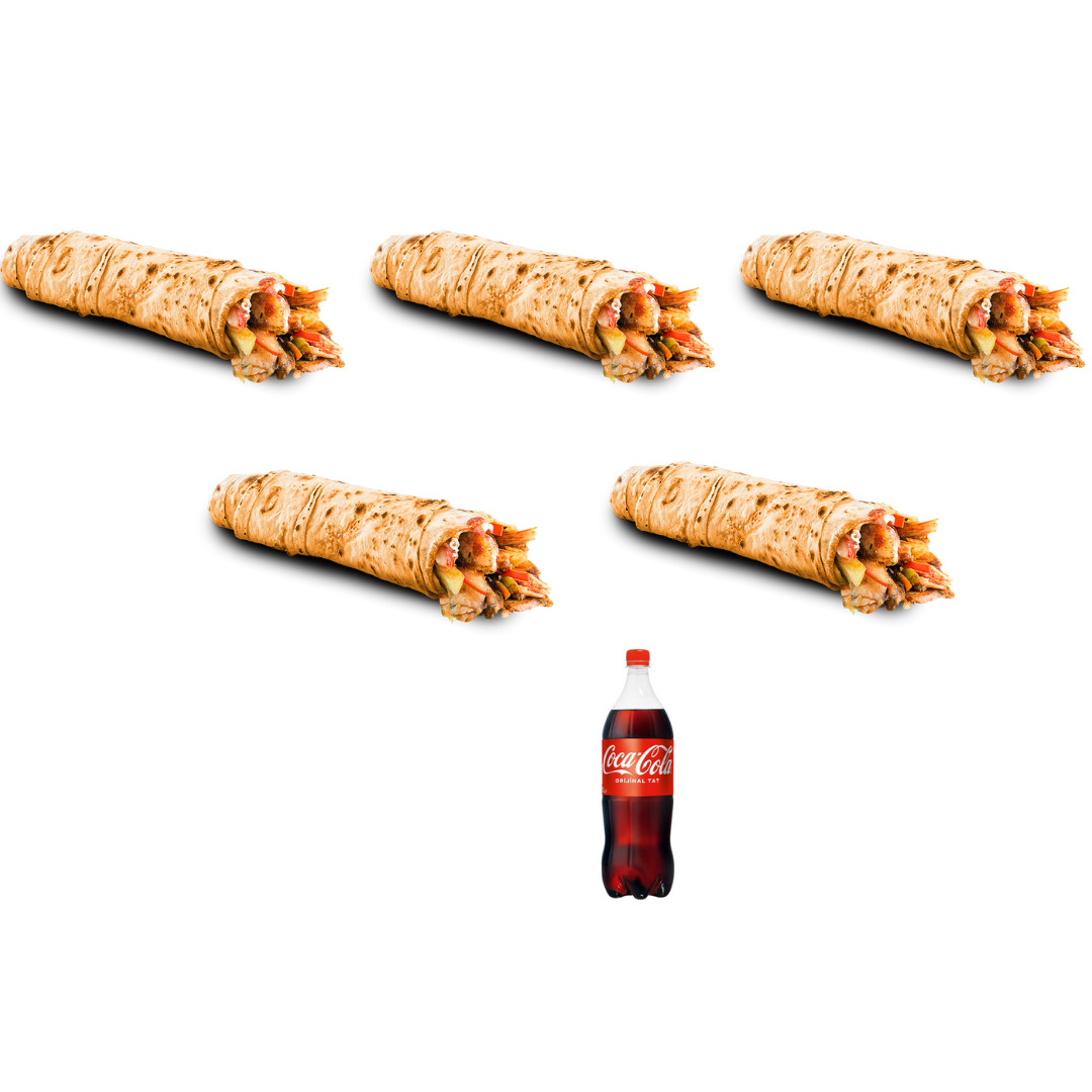 5 Soslu Dürüm Alana 1 Lt Kola Bedava