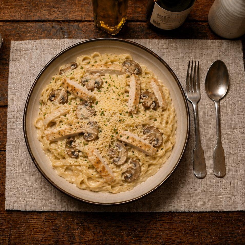 Tavuk Mantar 4 Peynirli Fettuccine