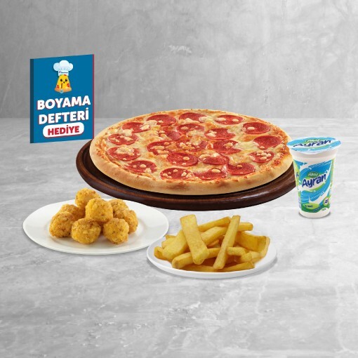 Küçük Boy Paketos + Paketosla + Ayran (200 ml.) + Boyama Defteri