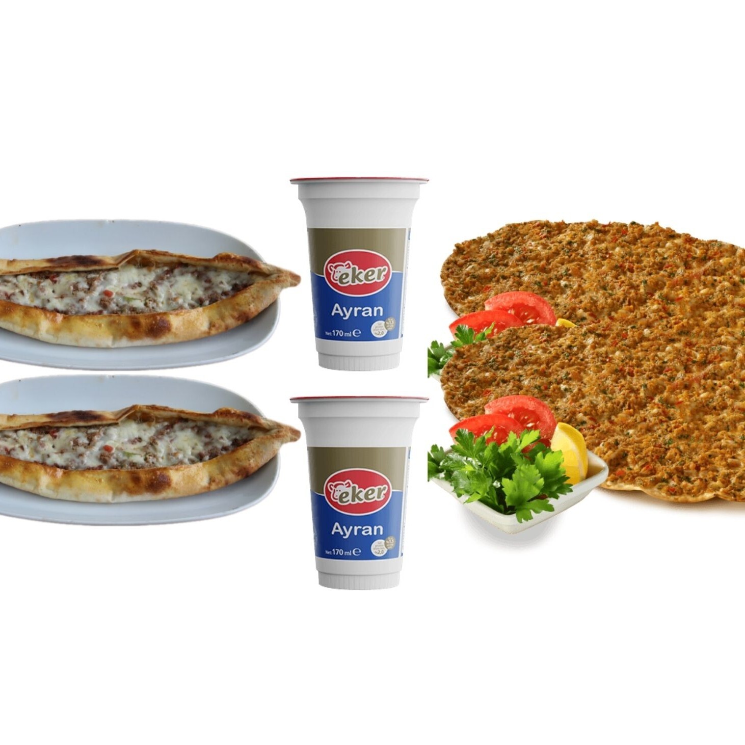 2'li Kıymalı Kaşarlı Cantık & 2'li Lahmacun Menü