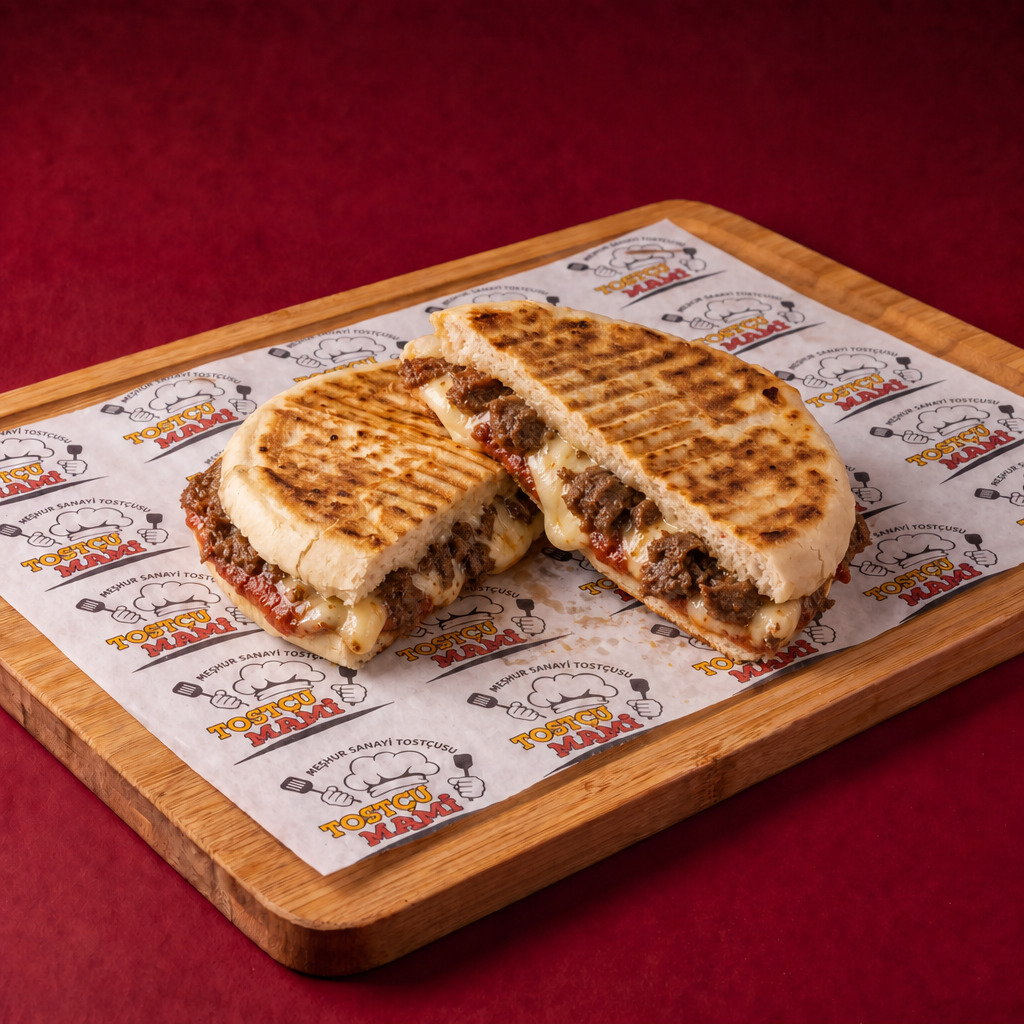 Bazlamalı Kavurmalı Kaşarlı Tost