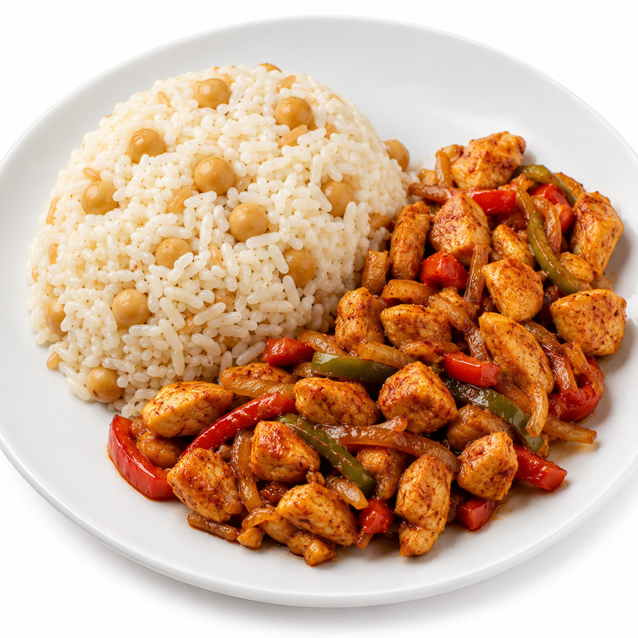 King Rice Tavuk Üstü 150 Gr Tavuk Sote 250 Gr Tereyağlı Pilav 50 Gr Nohut