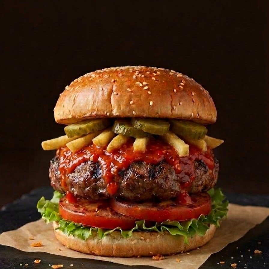 Fire Boss (acılı) hamburger