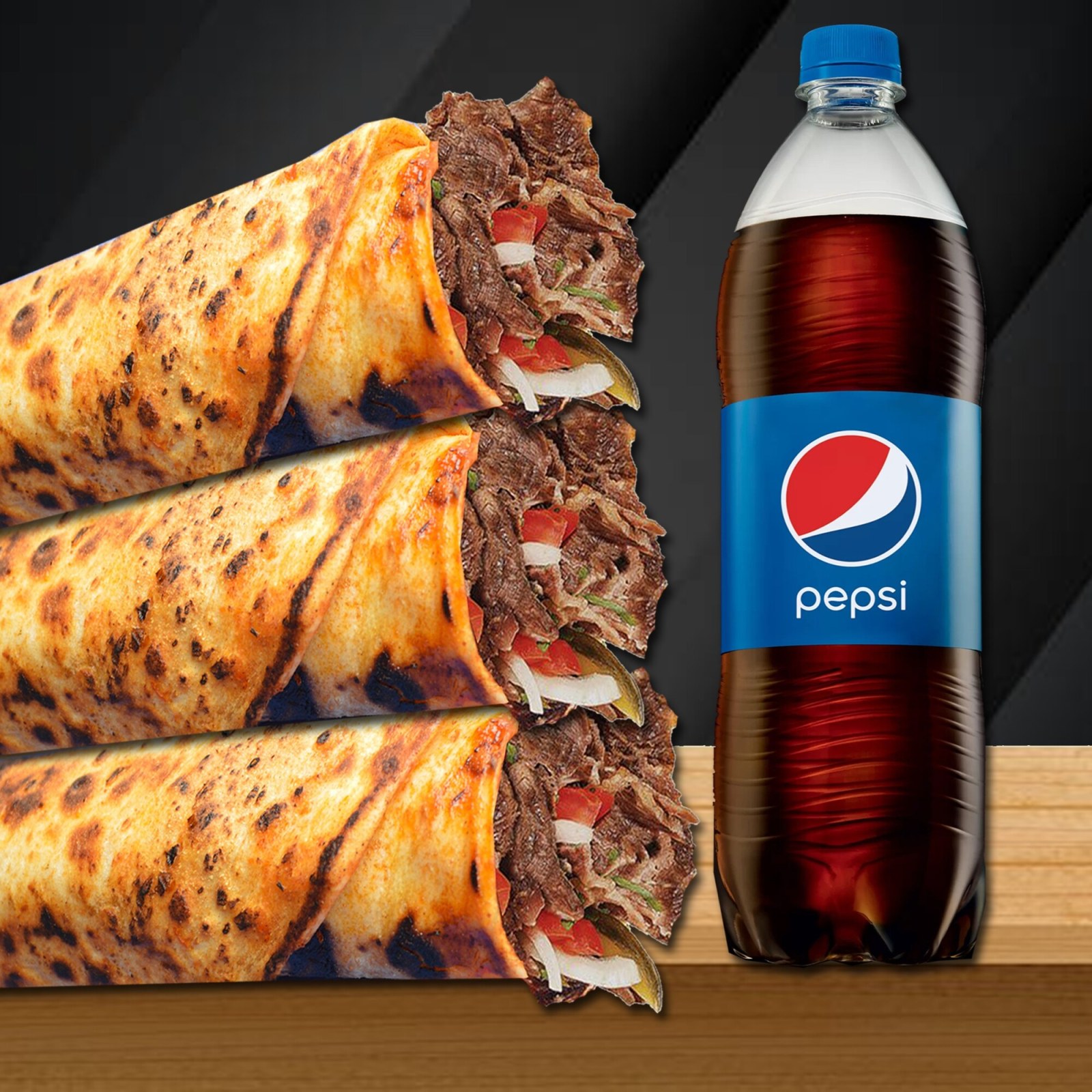 3'Lü Et Döner Dürüm Menü