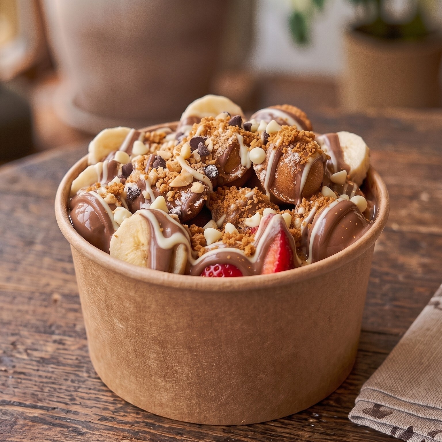 Mini Bubble Waffle (Çilek - Muz)
