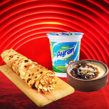 Lavaş Arası Döner + Ayran + Sütlaç