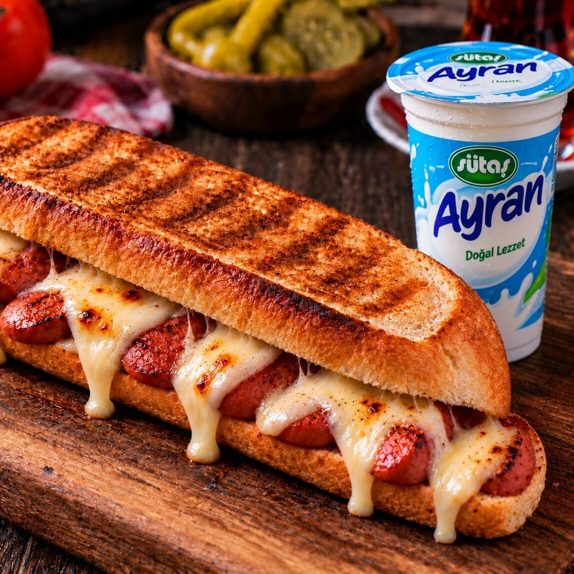 S Kaşar Sosis + Ayran