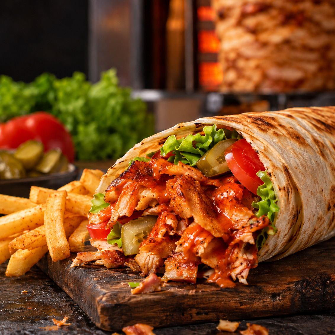 Hatay Usulü Tavuk Döner Dürüm