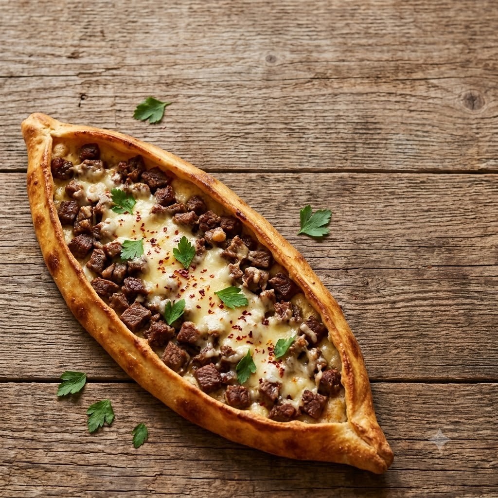 Kavurmalı Kaşarlı Pide