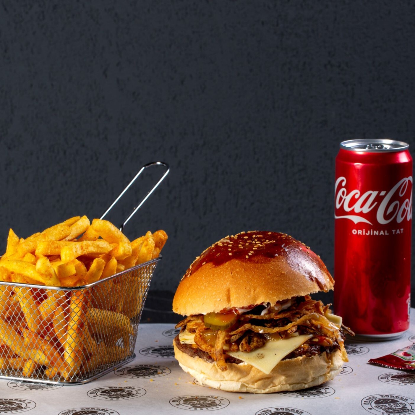 Cheese F lame Burger Menü