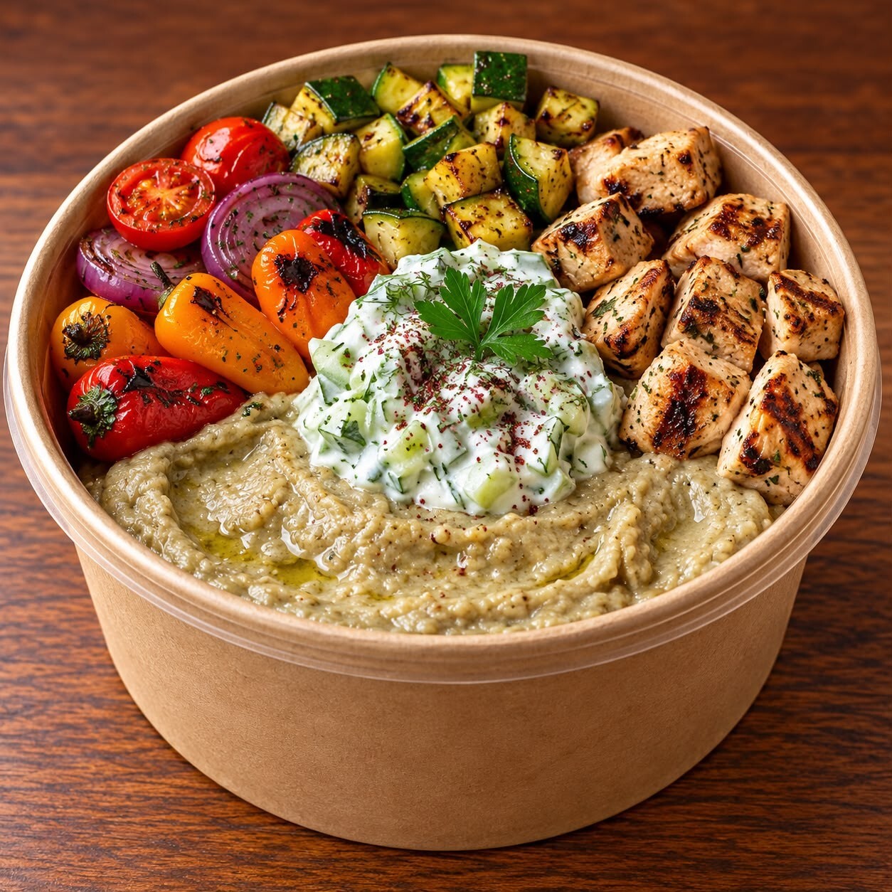 Patlıcan Püreli Tavuklu Bowl
