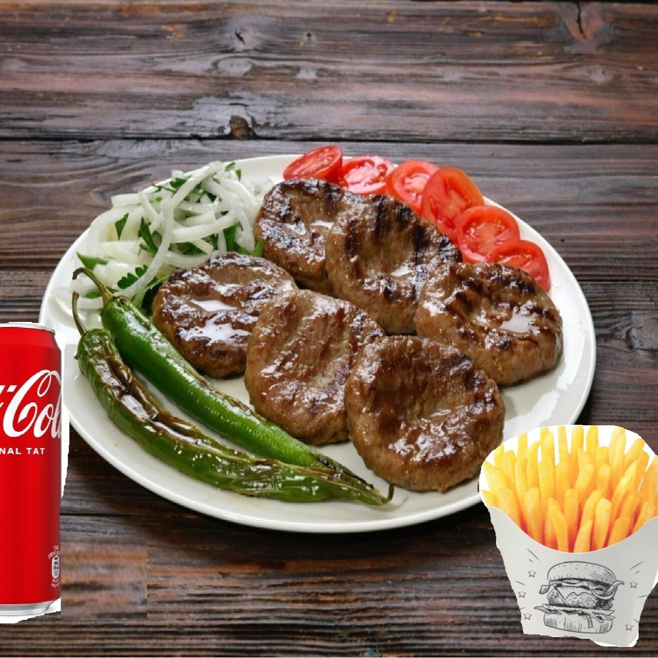 Porsiyon Köfte Menü (180 gr) + 330 Cola