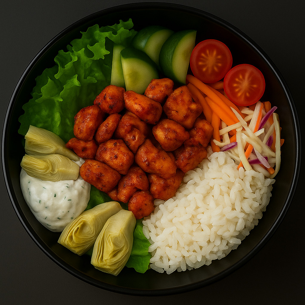 Zerdeçal Tavuklu Kase Salata (100 gr acılı tavuk)