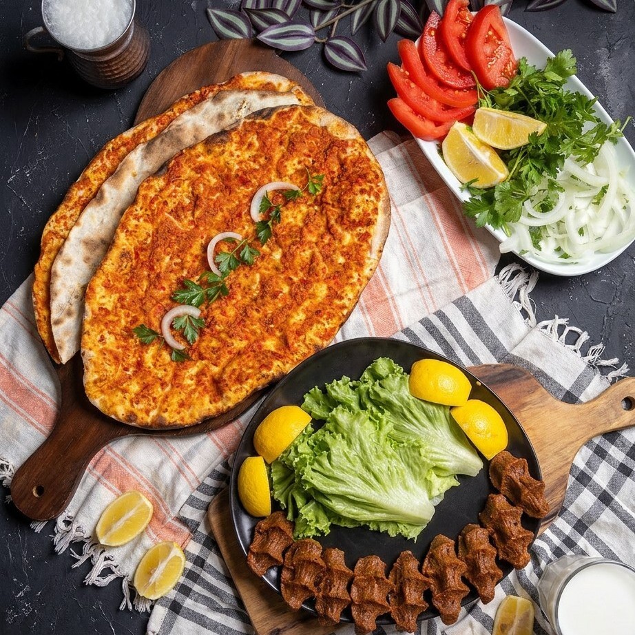 2. Menü (2 Kürek Lahmacun + 1/2 Çiğ Köfte + 1 Ayran (30 cl))