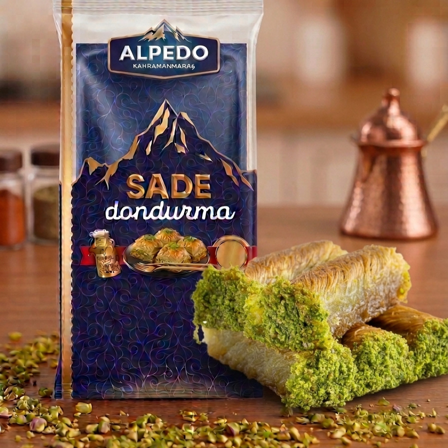 Fıstıklı Burma Kadayıf ( 1 kg ) 480 Gr Sade Kahramanmaraş Dondurması